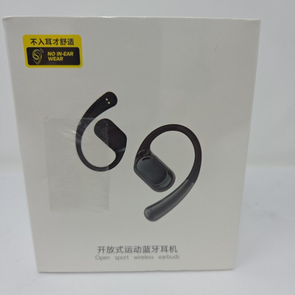 OWS Wireless Sports Earbuds Black Ear Hook Sweatproof Charging Case